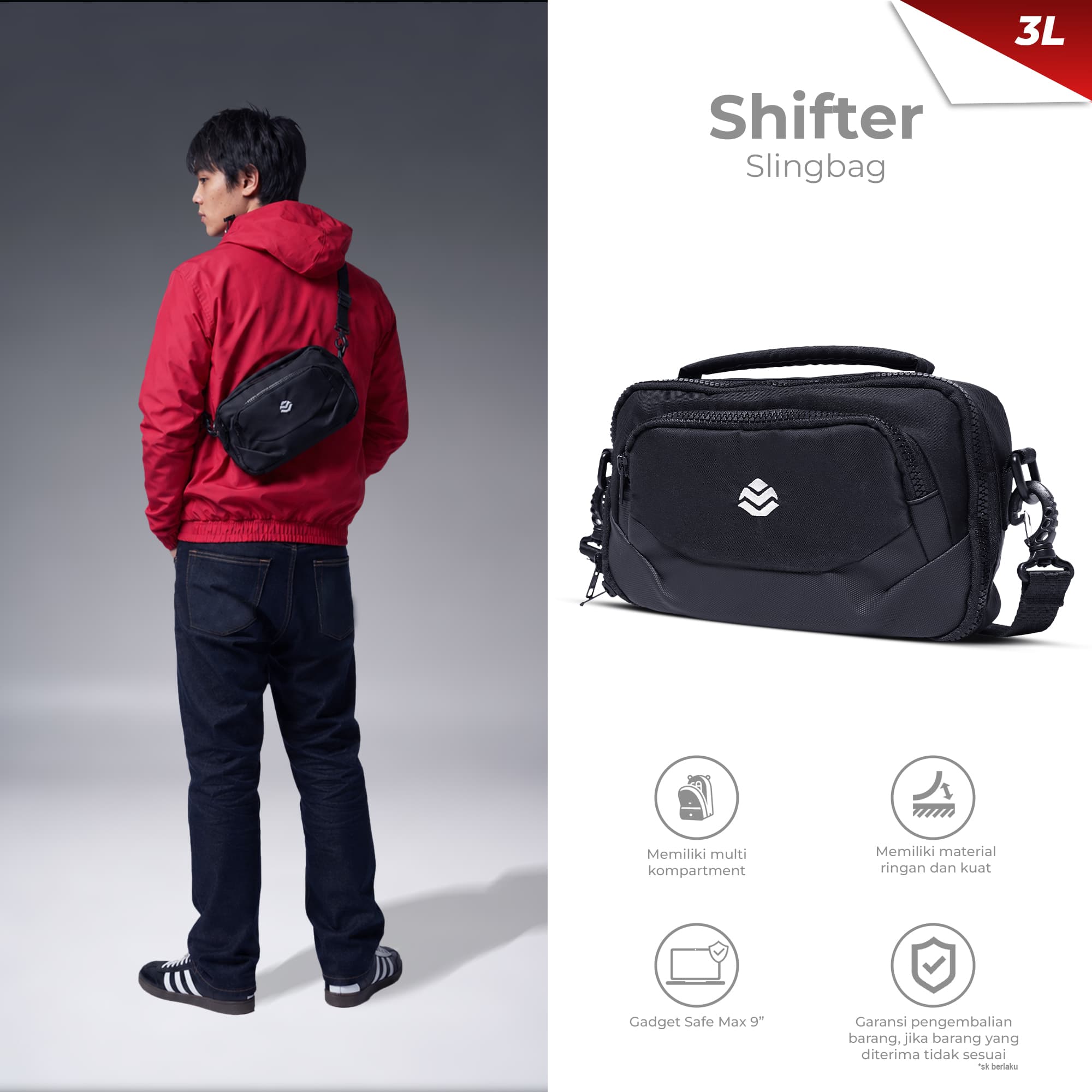 Mr Mads - Shifter Sling Bag Tas Selempang Pria Waistbag Pria crossbody & shoulder bags